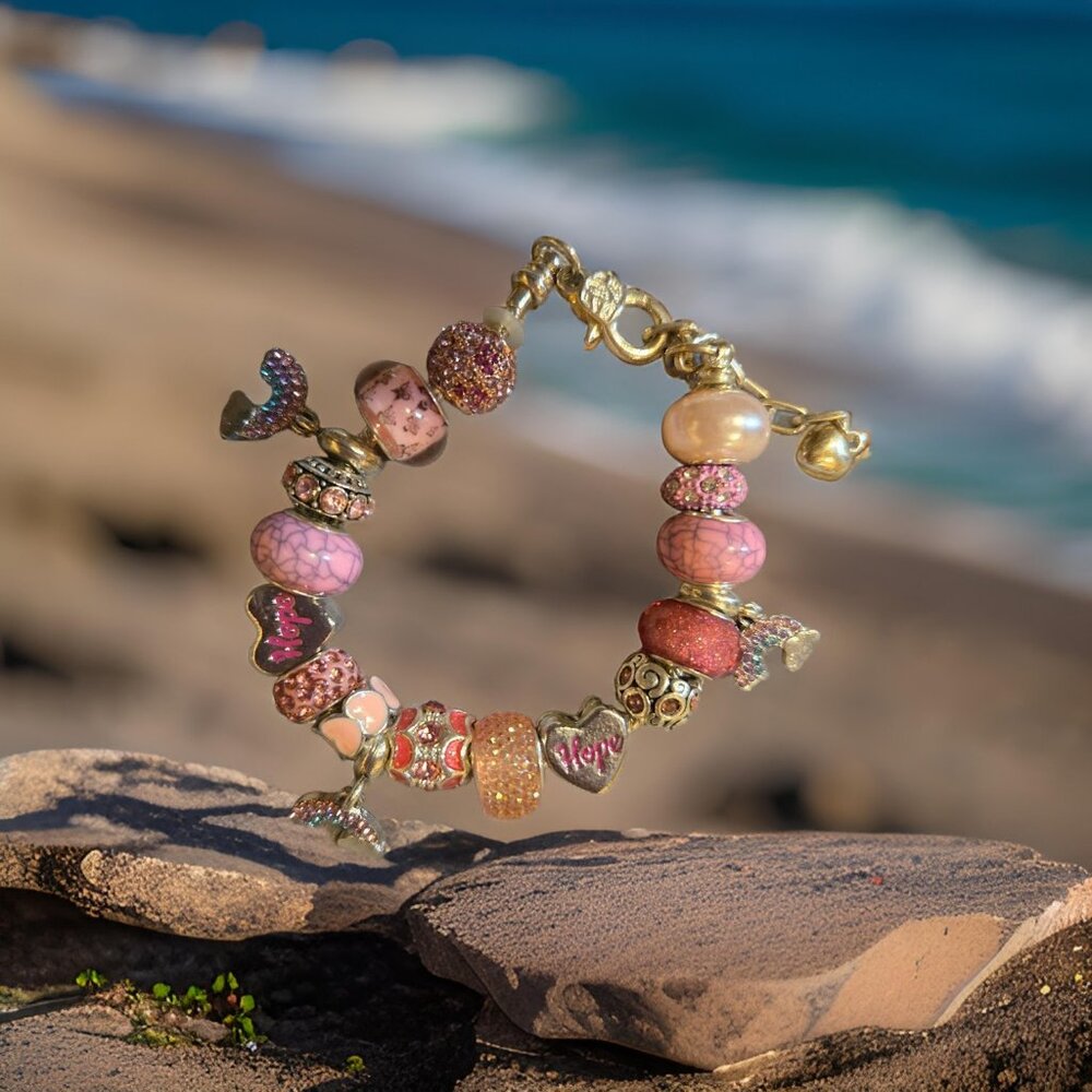 Breast Cancer Awareness/Survivor Bracelet~ Pink